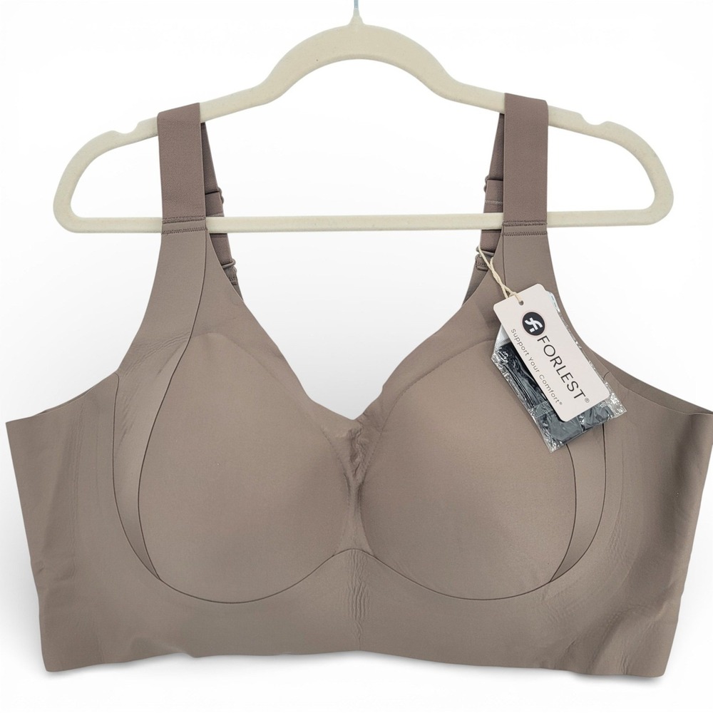 Forlest Hannah 2.0 Wireless Bra 5XL Plus Size Support Mocha New Seamless Comfort
